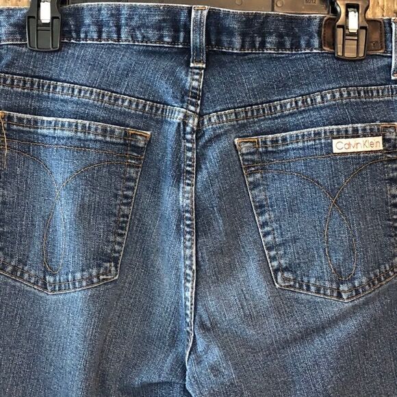 Calvin Klein Sz 8 Blue Denim Classic Bootcut Blue Western Rustic Jeans - Picture 6 of 6